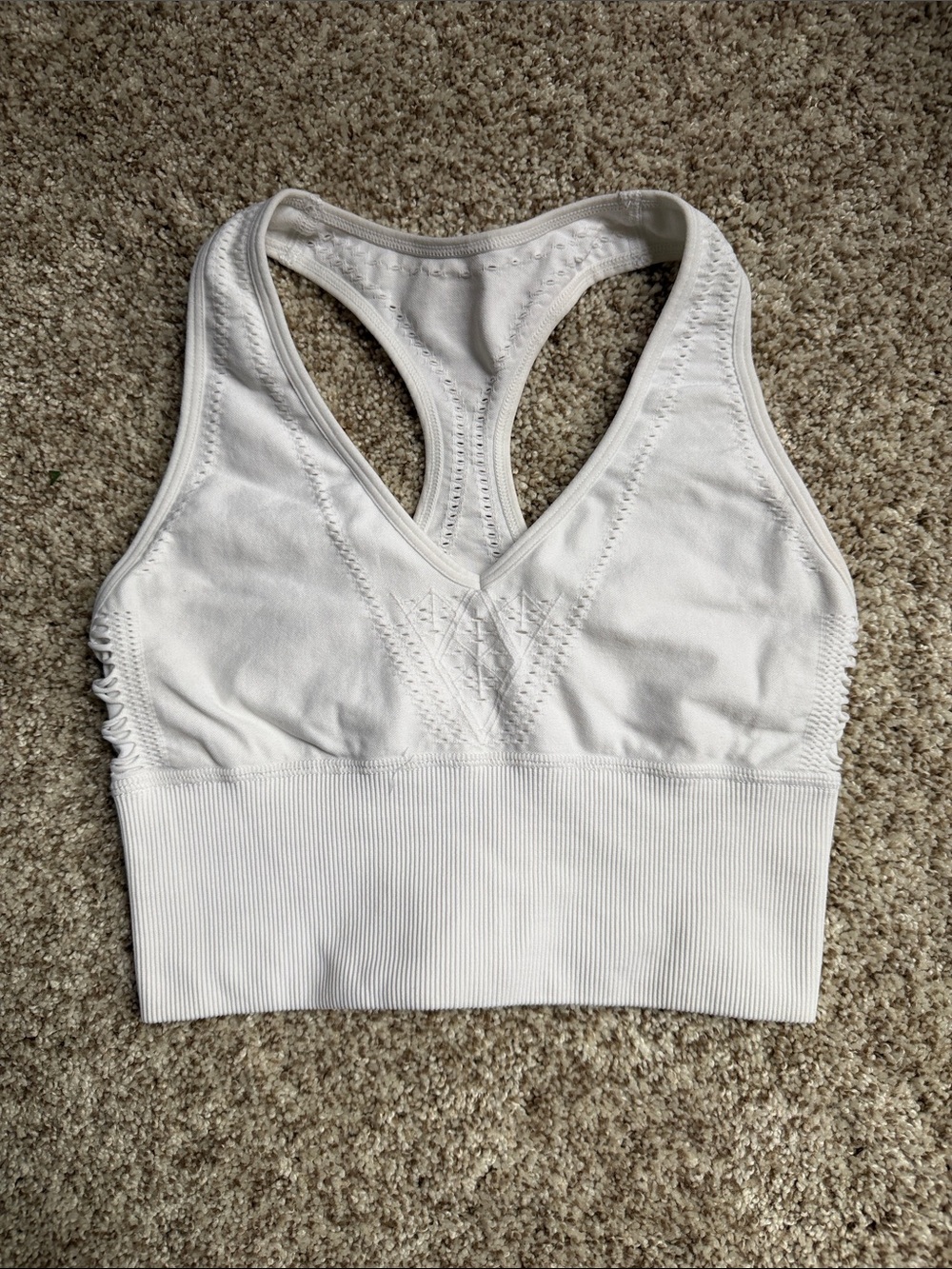 PINK SPORT Victoria's Secret White Seamless Racerback Bralette